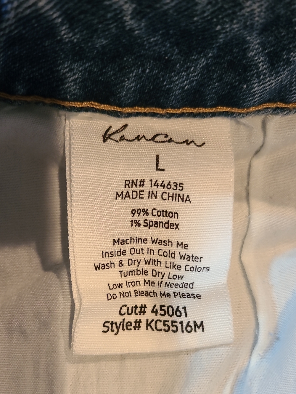KanCan Two-Tone Patchwork Denim Shorts in Light & Dark Blue - Picture 4 of 7